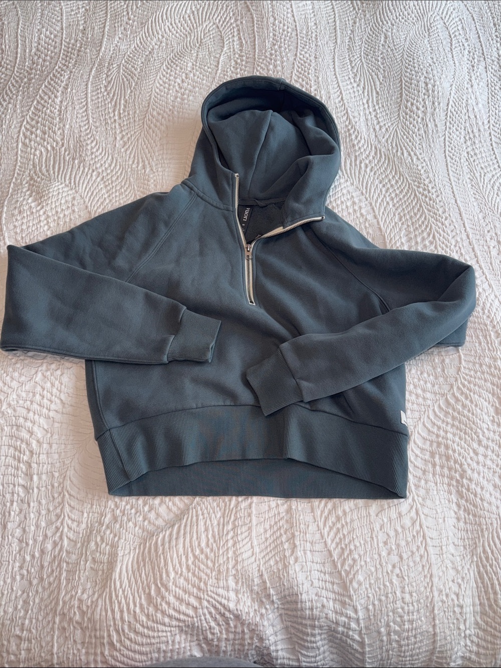 Vuori Half‑Zip Hoodie in Slate Teal Green